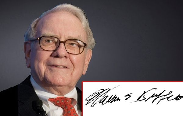 Chữ ký của tỷ phú người Mỹ Warren Buffett