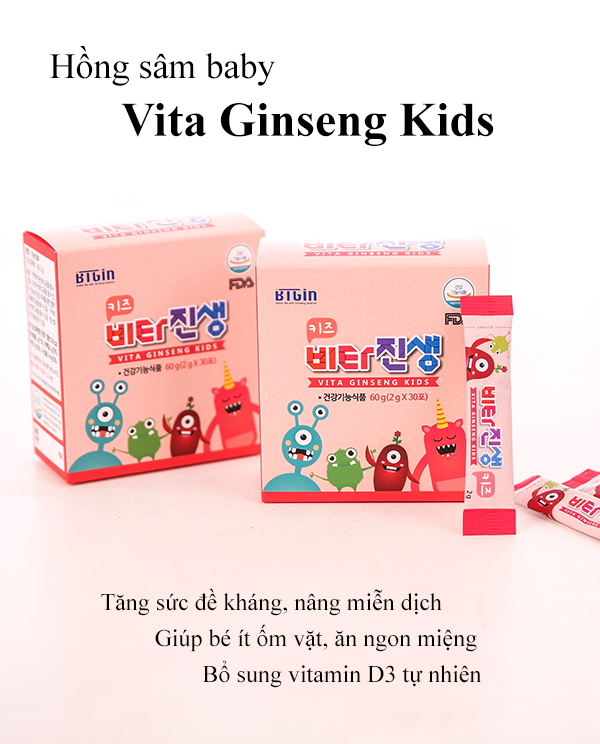 Hồng sâm baby cho bé 1 tuổi vita ginseng kids