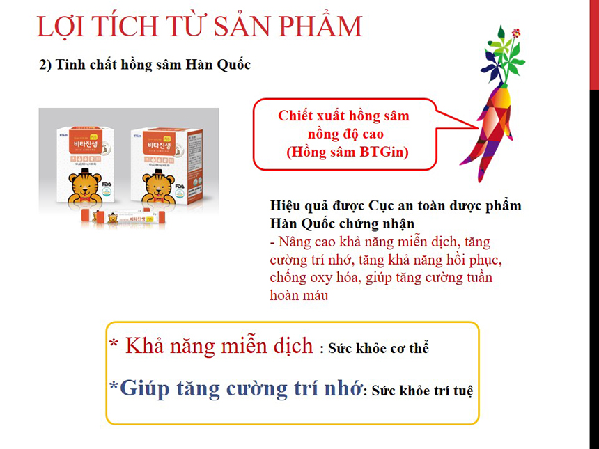 tác dụng của hồng sâm baby
