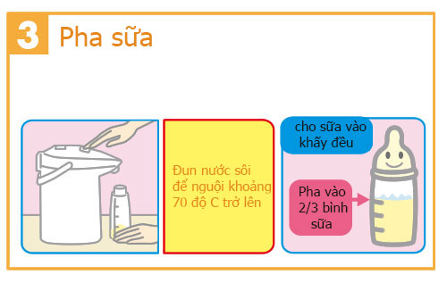 cách pha sữa meiji số 0 cho bé