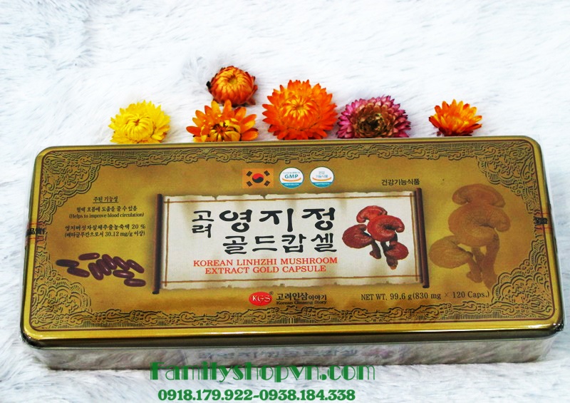 Viên linh chi kgs 120 viên hộp thiếc 