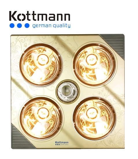 Đèn sưởi nhà tắm Kottman 4 bóng vàng nhập khẩu CHLB Đức