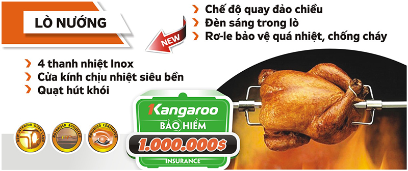 Lò nướng kangaroo tích hợp đầy đủ những tính năng cần thiết