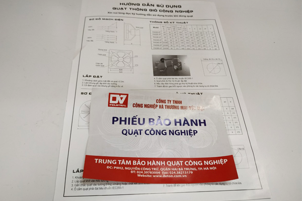 huong dan su dung và phieu bao hanh