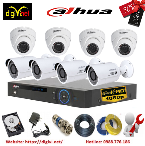 Lắp đặt trọn bộ 8 Camera
