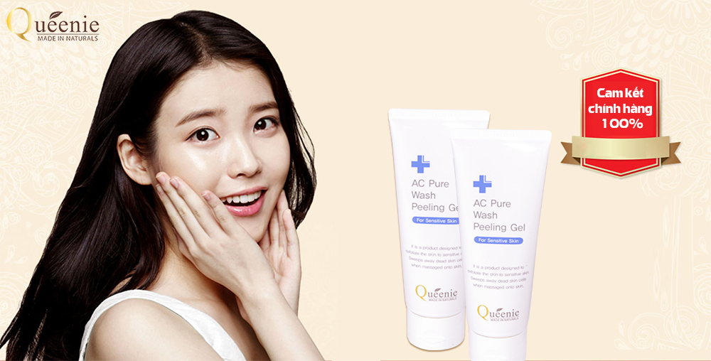 Gel tẩy tế bào chết cho da nhạy cảm, da mụn Queenie 100ml Gel tẩy tế bào chết cho da nhạy cảm, da mụn Queenie 100ml