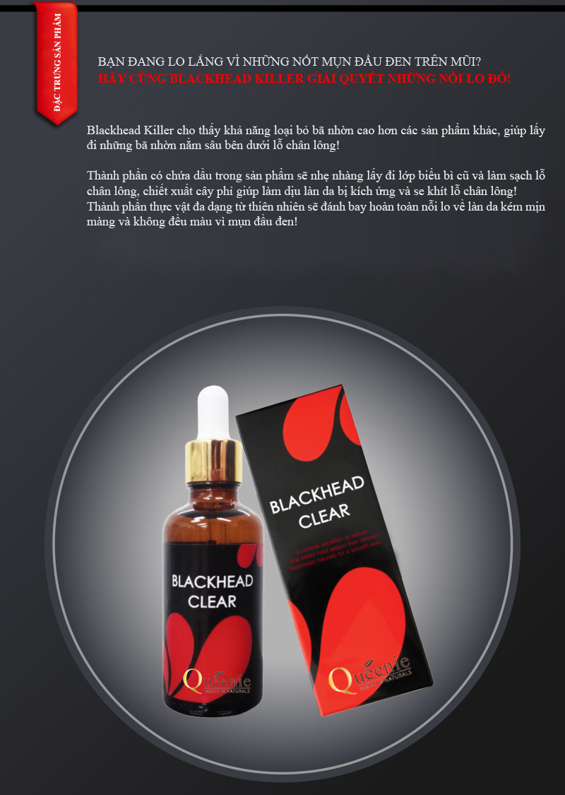 Mỹ phẩm queenie Tinh chất đặc trị mụn đầu đen