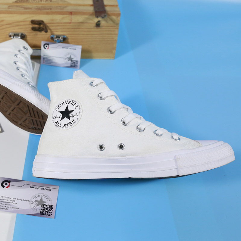 Converse classic cao cổ vải trắng CCVT082