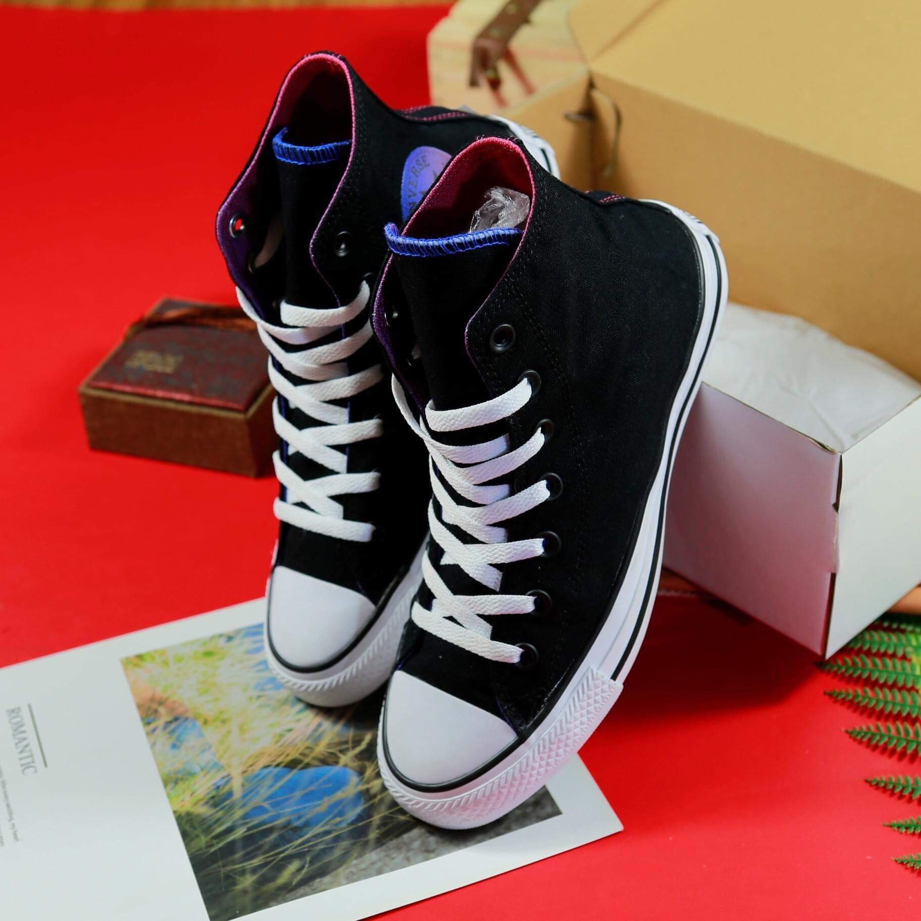 CONVERSE CLASSIC CAO CỔ VẢI ĐEN CCVD068