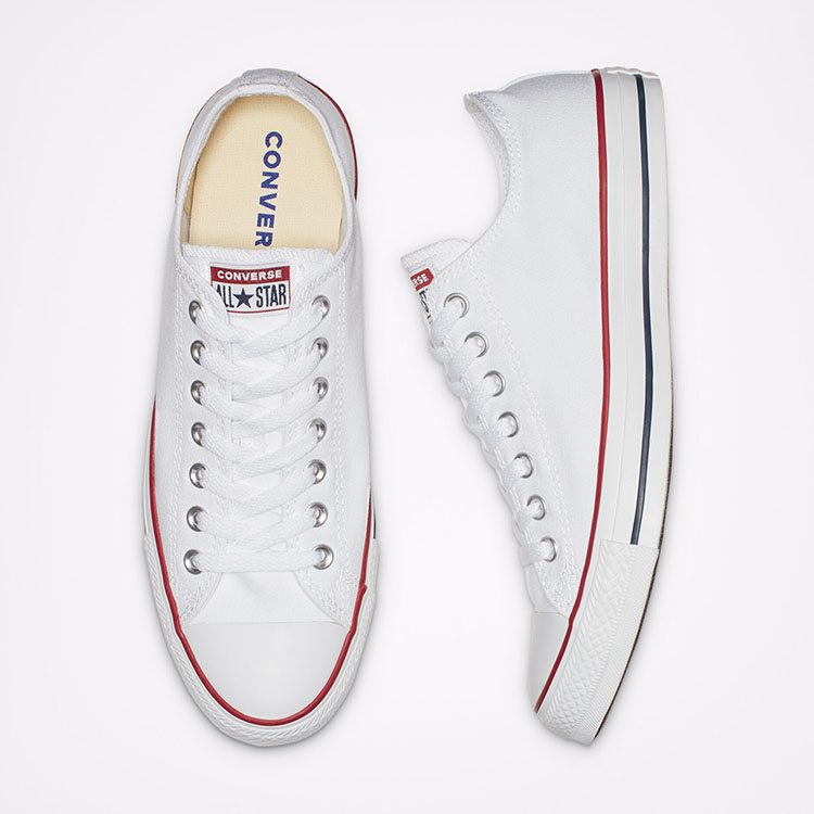 Converse classic thấp cổ vải trắng