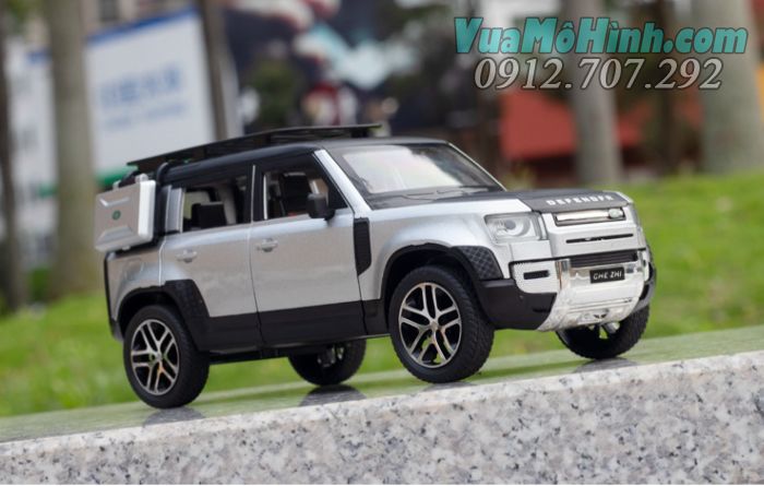 mô hình xe ô tô Land Rover Defender 1:24 kim loại mở được cửa