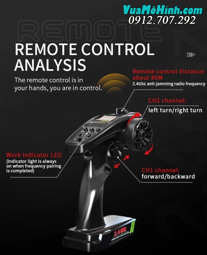 KPFAST - Xe Monster Truck bản PRO 75km/h, động cơ Brushless, pin 3S bánh răng full kim loại, 4WD, 2.4Ghz