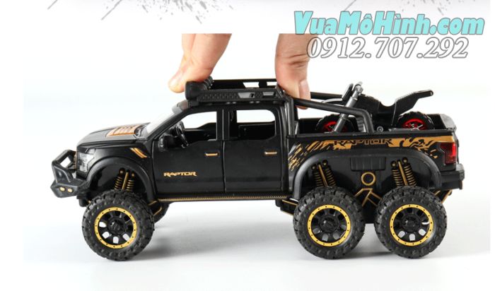 Ô Tô Mô Hình Tĩnh Xe Bán Tải Ford F-150 Beast Raptor 6X6 tỉ lệ 1:28 vỏ kim loại