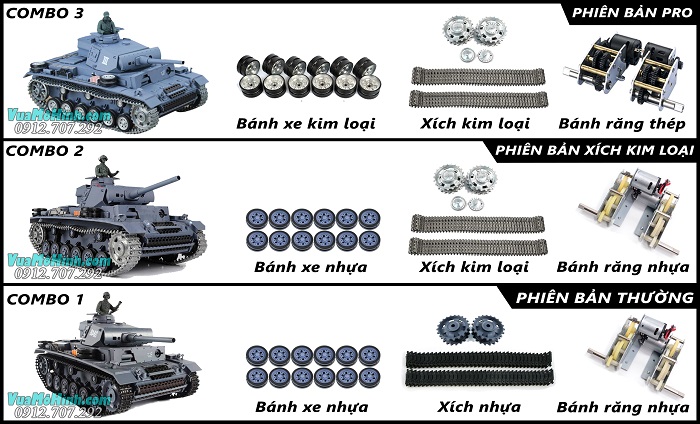 mô hình xe tăng điều khiển từ xa rc tank heng long german panzer iii 3 3848 pro xích kim loại