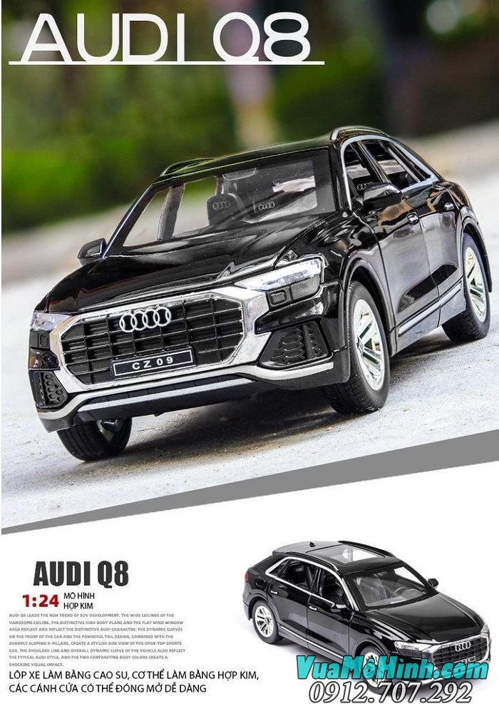 Mô hình xe ô tô Audi Q8 tỉ lệ 1:24 hãng Chezhi