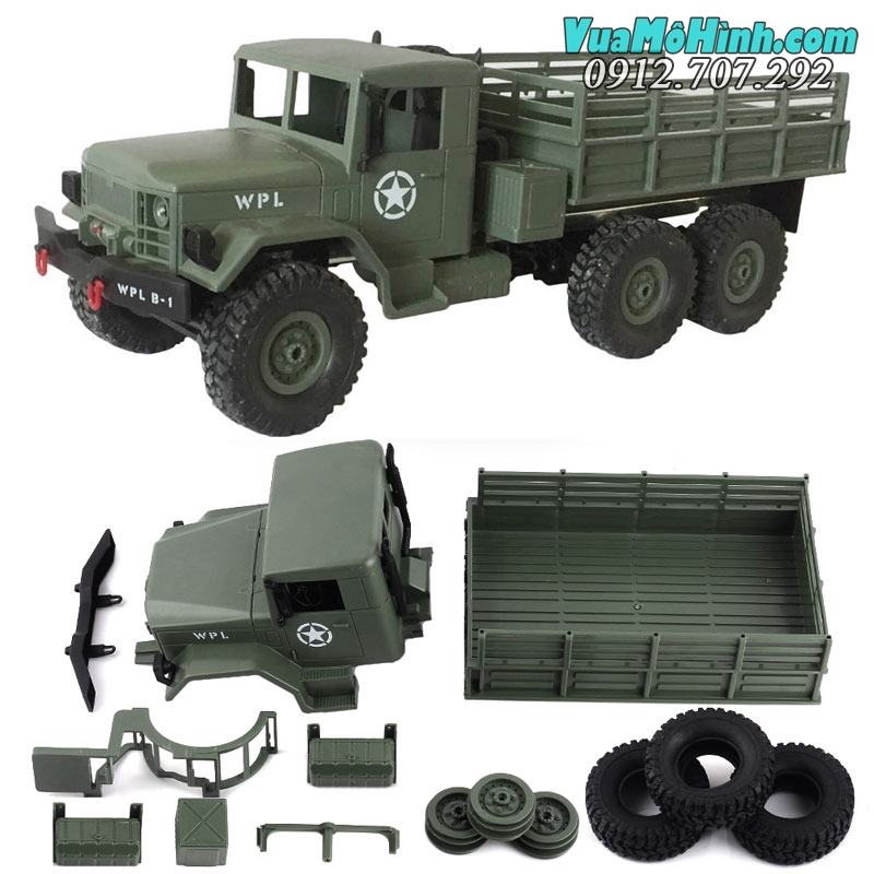 xe tải quân sự mỹ WPL B16 tỉ lệ 1/16 6wd B-16 ô tô RC REO M35 6x6 RTR