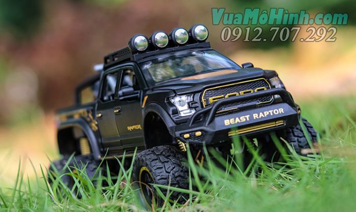 Ô Tô Mô Hình Tĩnh Xe Bán Tải Ford F-150 Beast Raptor 6X6 tỉ lệ 1:28 vỏ kim loại