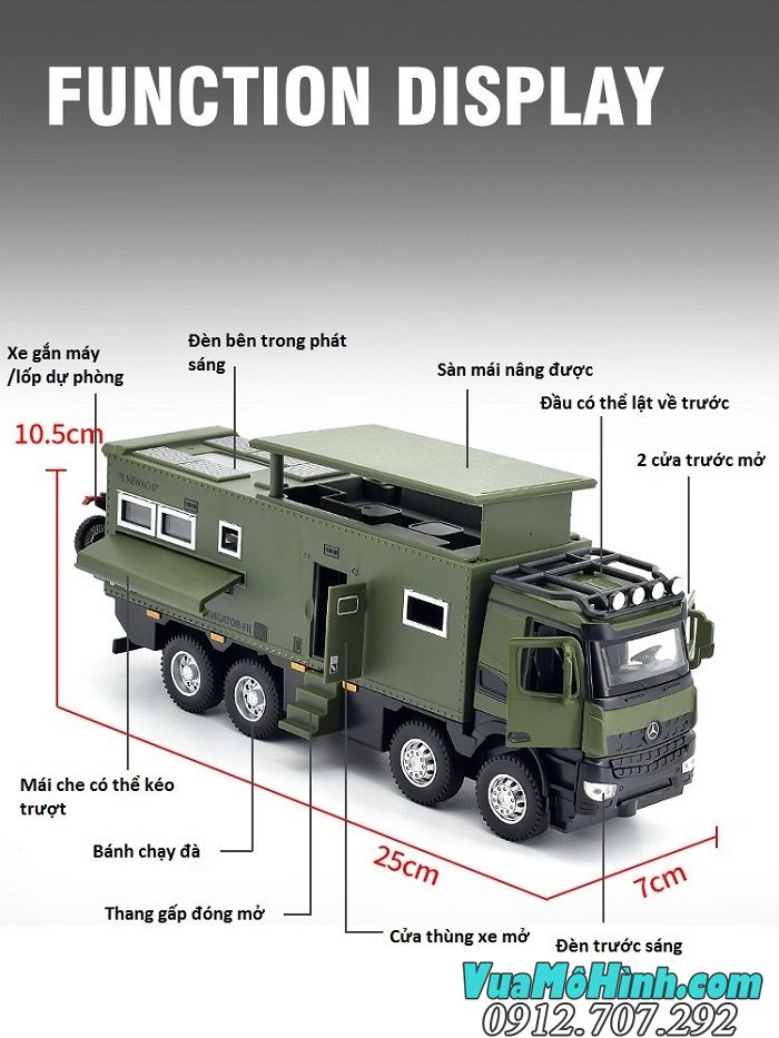 Mô hình xe ô tô tải OFF-ROAD RV tỉ lệ 1/32