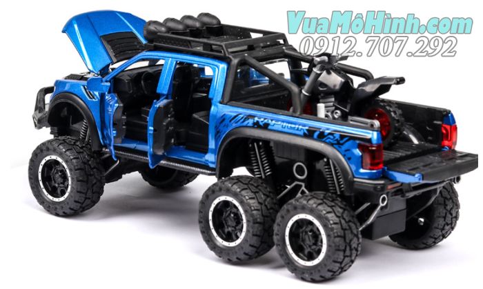 Ô Tô Mô Hình Tĩnh Xe Bán Tải Ford F-150 Beast Raptor 6X6 tỉ lệ 1:28 vỏ kim loại