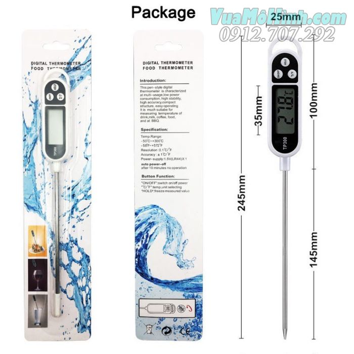 Nhiệt kế điện tử thông minh dùng đo nước pha sữa cho trẻ em nhiệt kế TP300