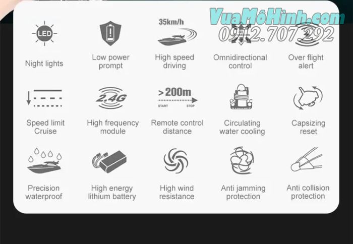 tàu thuyền xuồng cano điều khiển từ xa HJ806B HJ806 HJ 806 806B