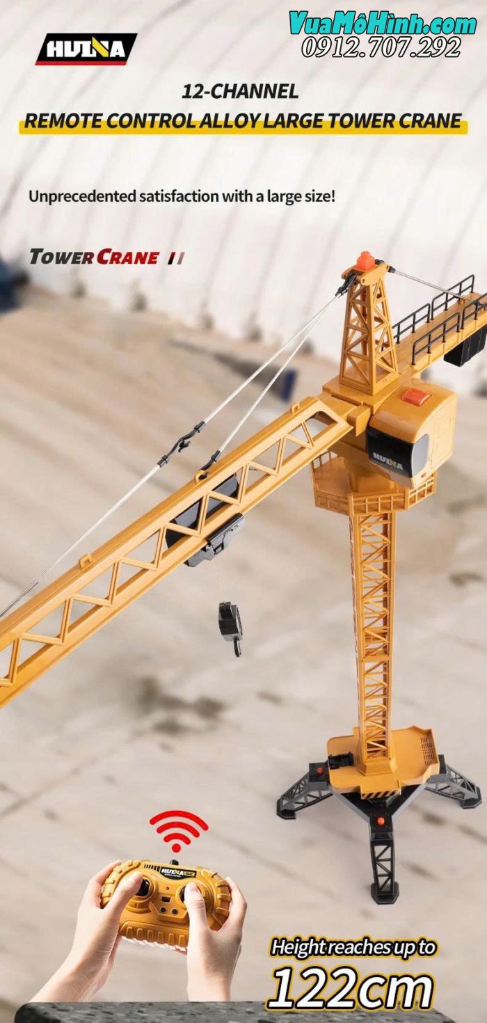 Cần cẩu tháp Huina 1585 mô hình điều khiển từ xa tỷ lệ 1:14 chi tiết cao chính hãng