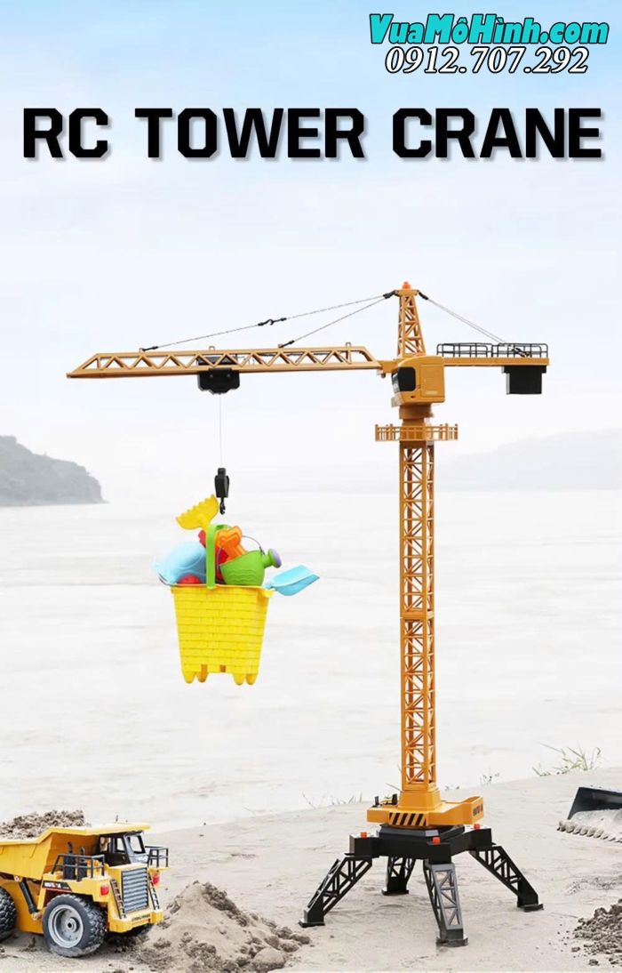 Cần cẩu tháp Huina 1585 mô hình điều khiển từ xa tỷ lệ 1:14 chi tiết cao chính hãng
