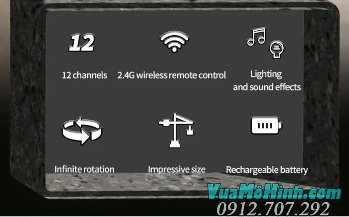 Cần cẩu tháp Huina 1585 mô hình điều khiển từ xa tỷ lệ 1:14 chi tiết cao chính hãng