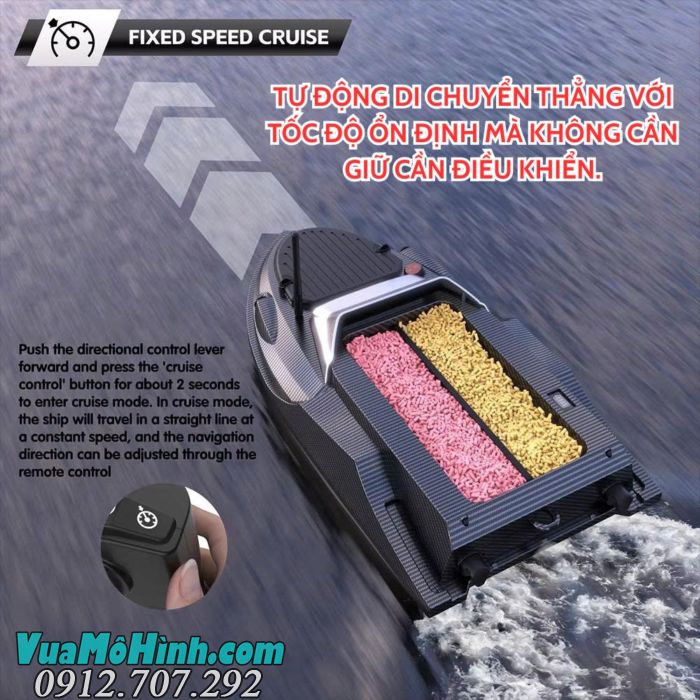 Thuyền thả mồi Flytec V080 GPS điều khiển từ xa có sonar dò cá, tải trọng 3kg, pin 20000mAh, phạm vi 800 mét.