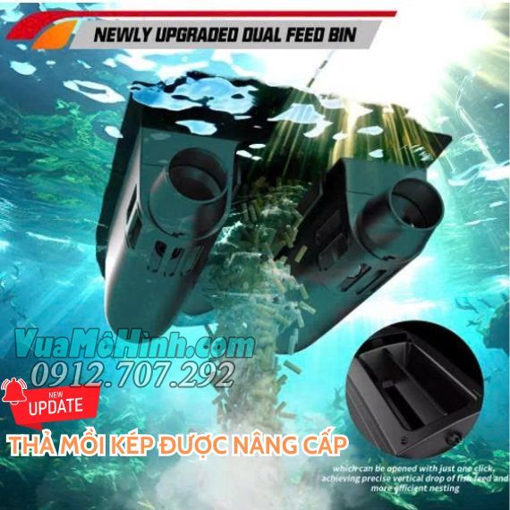 Thuyền thả mồi Flytec V080 GPS điều khiển từ xa có sonar dò cá, tải trọng 3kg, pin 20000mAh, phạm vi 800 mét.