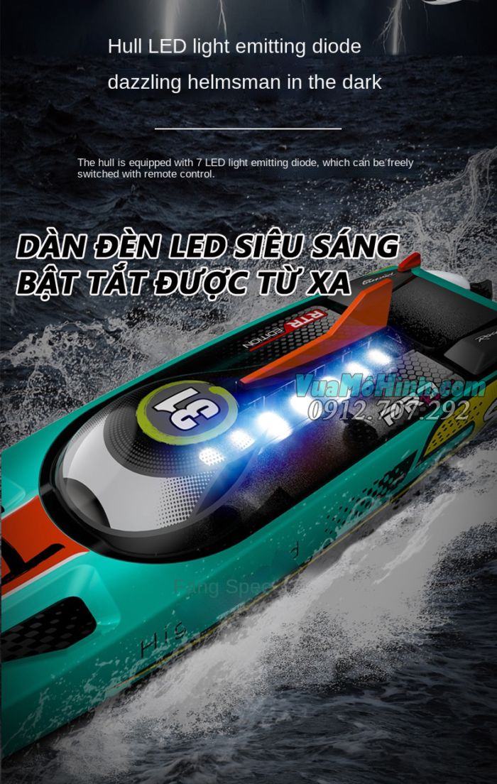 Cano tàu thuyền xuồng mô hình điều khiển từ xa tốc độ cao Henglong 3789 HL3789 Tornado