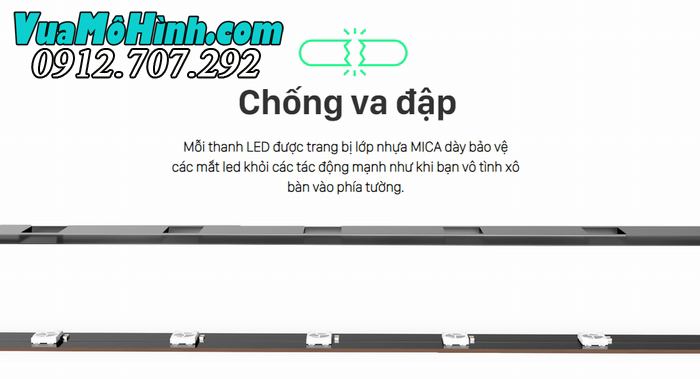 bộ đèn led dán trang trí cạnh bàn làm việc chính hãng ambino edge 