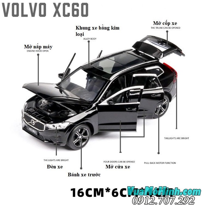 Mô hình xe Volvo XC60 tỉ lệ 1:32 hãng JACKIEKIM