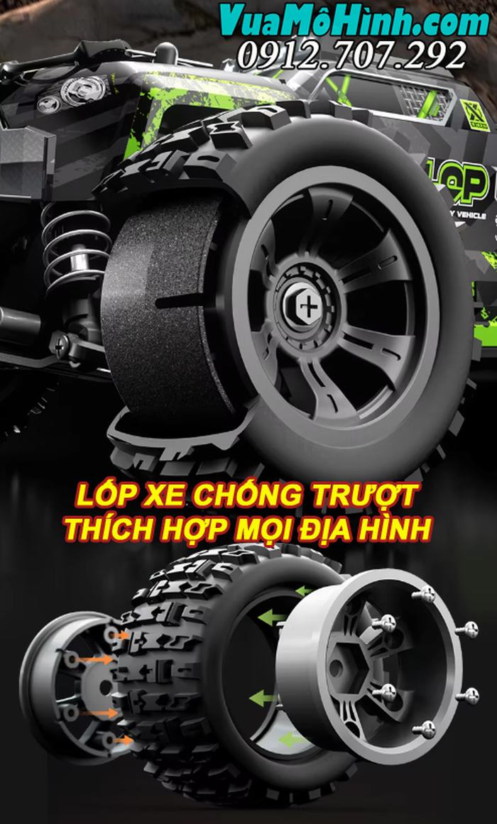 xe ô tô mô hình địa hình điều khiển từ xa tốc độ cao LH-18108 Land Raider Gallop