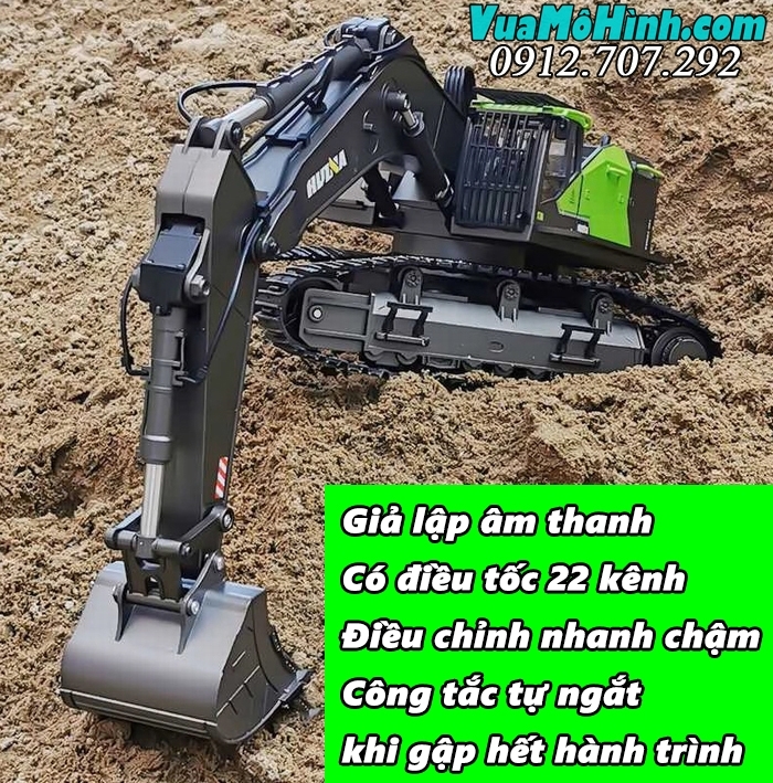 máy xúc điều khiển từ xa trục vít cỡ lớn xe cuốc cào công trình huina hulna 1593 593 super power