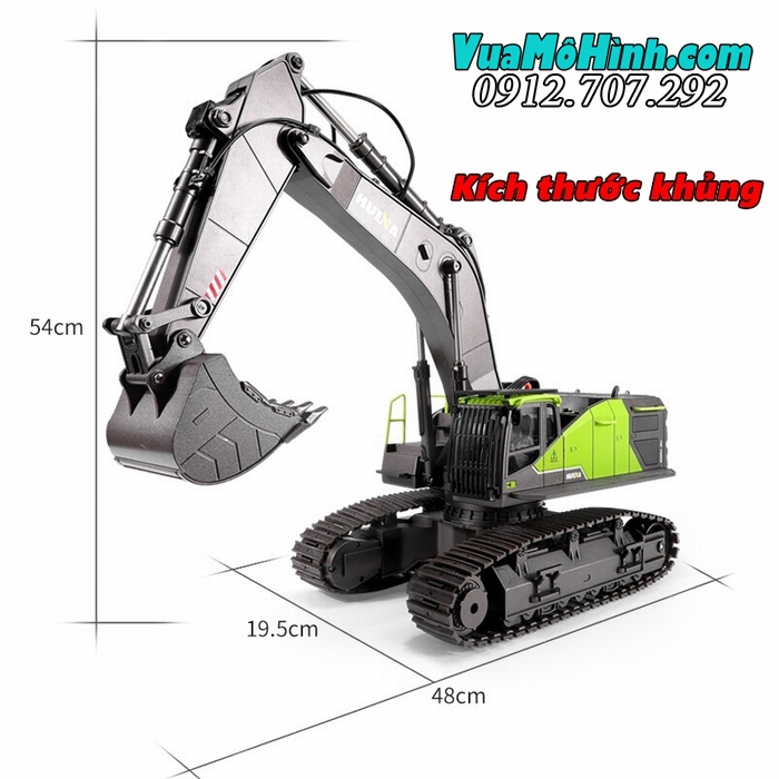 Mô hình xe xúc lật điều khiển từ xa Huina 1593 model 2025, phiên bản mới, gập sâu hơn, động cơ mạnh, chi tiết kim loại sắc nét