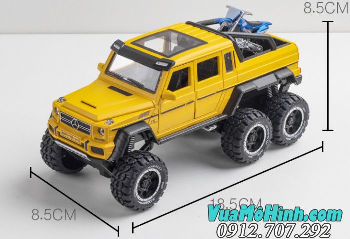 Mô hình xe Mercedes AMG G63 6X6 tỉ lệ 1/24 đồ chơi trẻ em 