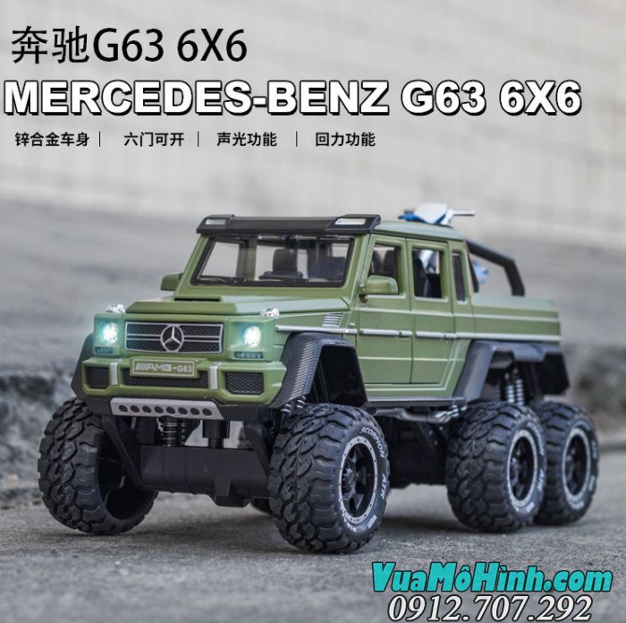 Mô hình xe Mercedes AMG G63 6X6 tỉ lệ 1/24 đồ chơi trẻ em 