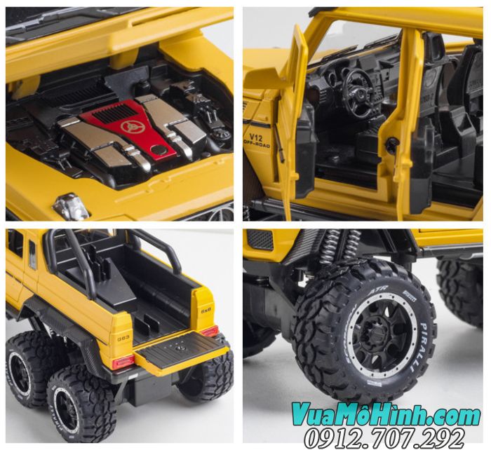 Mô hình xe Mercedes AMG G63 6X6 tỉ lệ 1/24 đồ chơi trẻ em