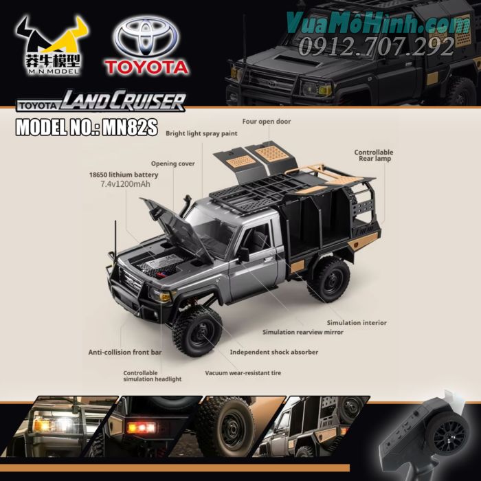 Xe ô tô địa hình điều khiển từ xa RC car MN82 MN82S Toyota Land Cruiser LC79 Super Tourier Patriot Campers