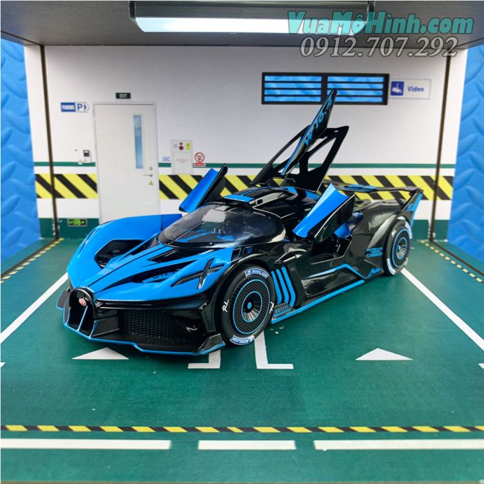 Mô hình đồ chơi siêu xe oto thu nhỏ Bugatti Bolide Super Sports tỷ lệ 1:24, xe ô tô sang thu nhỏ bằng kim loại