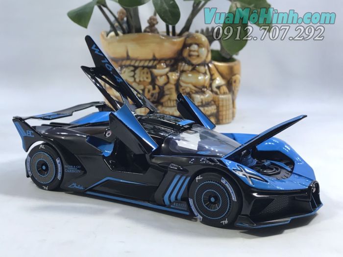 Mô hình đồ chơi siêu xe oto thu nhỏ Bugatti Bolide Super Sports tỷ lệ 1:24, xe ô tô sang thu nhỏ bằng kim loại