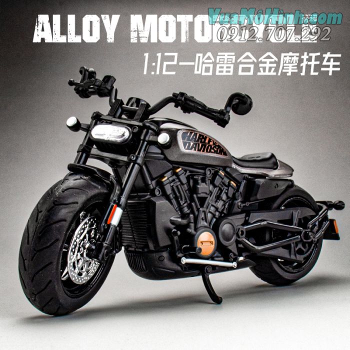 mô hình tĩnh diecast xe mô tô phân khối lớn harley davidson sportster s tỷ lệ 1:12 , đồ chơi trưng bày xe motor thu nhỏ mini