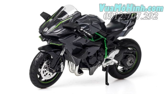 mô hình tĩnh đồ chơi siêu xe mô tô 2 bánh gắn máy phân khối lớn KAWASAKI NINJA H2R tỷ lệ 1:12 , đồ chơi xe motor thu nhỏ mini