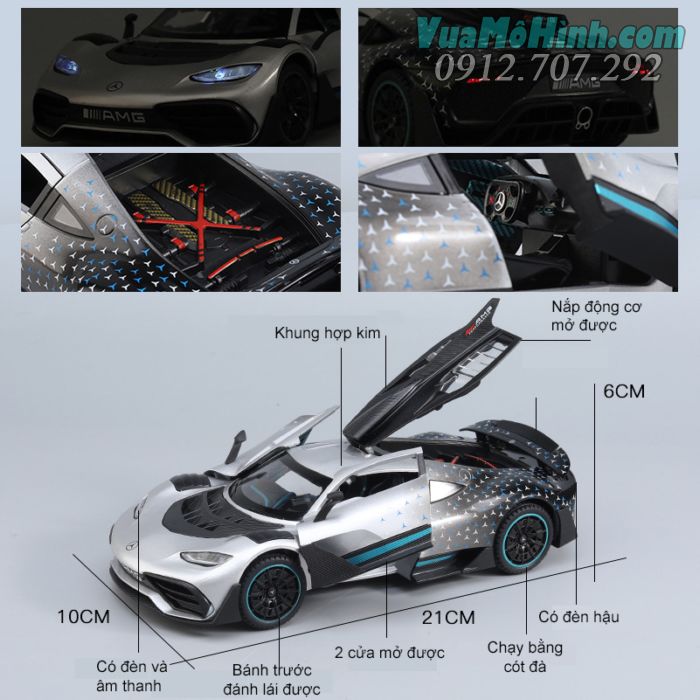 Mô hình tĩnh diecast siêu xe ô tô Mescedes Benz AMG One tỷ lệ 1:24 , đồ chơi xe hơi oto 4 bánh thu nhỏ