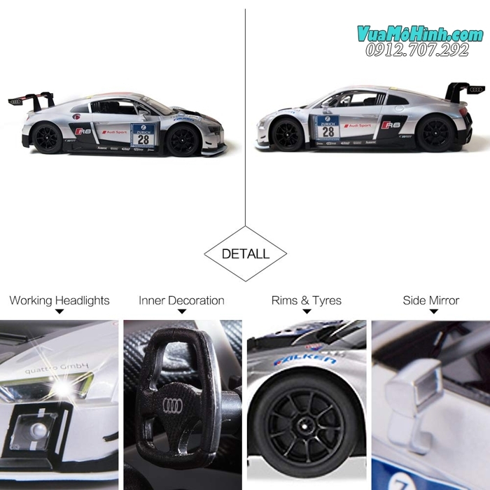 Mô hình xe Audi R8 ô tô điều khiển từ xa RC tỷ lệ 1:14 Rastar