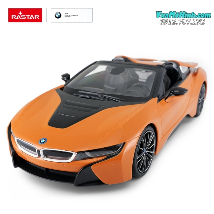 Mô hình xe BMW i8 Roadster siêu xe ô tô mui trần điều khiển từ xa tỷ lệ 1:12 Rastar, sóng điều khiển 2.4Ghz siêu khủng