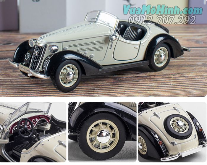 Mô hình tĩnh xe ô tô Audi Wanderer W25K Roadster 1936 tỉ lệ 1:32 vỏ kim loại