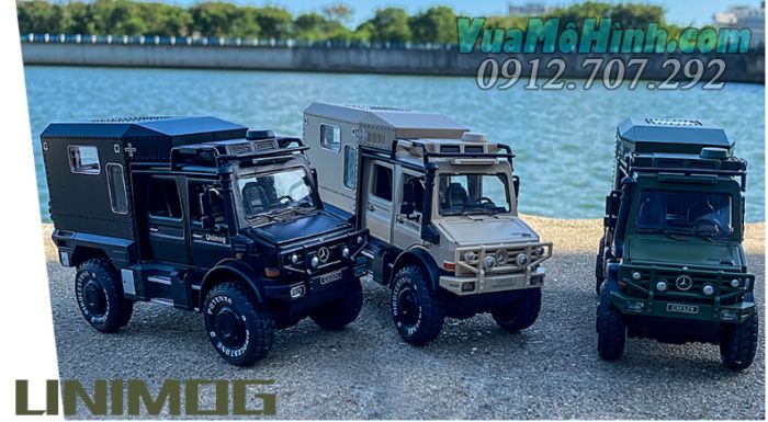 Mô hình tĩnh xe ô tô Mercedes-Benz Unimog tỉ lệ 1:28