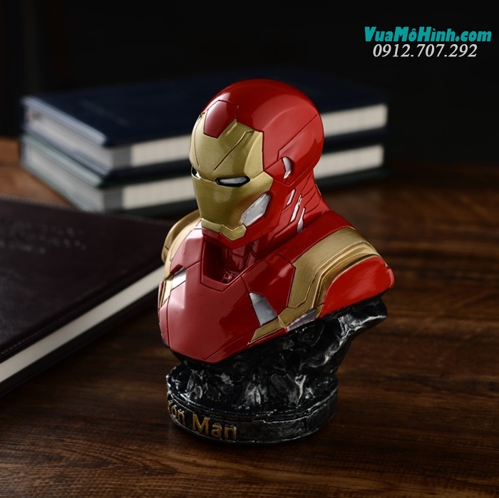 Mô hình Tượng bán thân người sắt Ironman Tony Stark MK46 Mavel Iron man cao 18cm